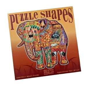 Vintage 1999 Ceaco Puzzle Shapes “Shaped Like An Elephant” Puzzle 1000 Pieces‎